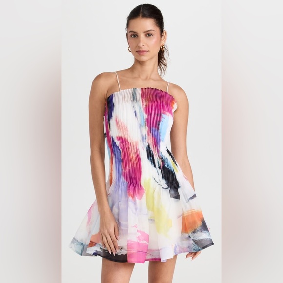 Aje Dresses & Skirts - Aje Celestial Pleated Mini Dress in ABSTRACT SUNSET AU 6, US 2.